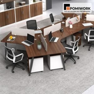 Bàn cụm văn phòng 6 người, phong cách sang trọng, đẹp bền