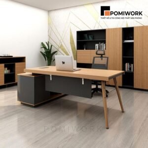 Bàn giám đốc gỗ chân sắt thiêt kế hiện đại sang trọng cho văn phòng