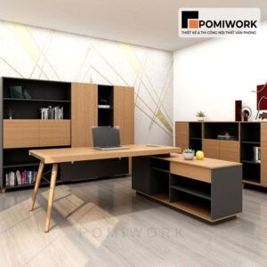 Bàn giám đốc gỗ chân sắt thiêt kế hiện đại sang trọng cho văn phòng