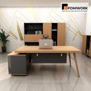 Bàn giám đốc gỗ chân sắt thiêt kế hiện đại sang trọng cho văn phòng