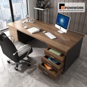Bàn giám đốc gỗ hiện đại thiết kế sang trọng, hộc tủ tiện lợi