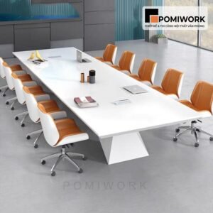 Bàn họp dài hiện đại mặt trắng - Thiết kế sang trọng cho phòng họp công ty