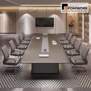 Bàn họp gỗ cao cấp hiện đại - Mẫu bàn chữ nhật bo góc sang trọng