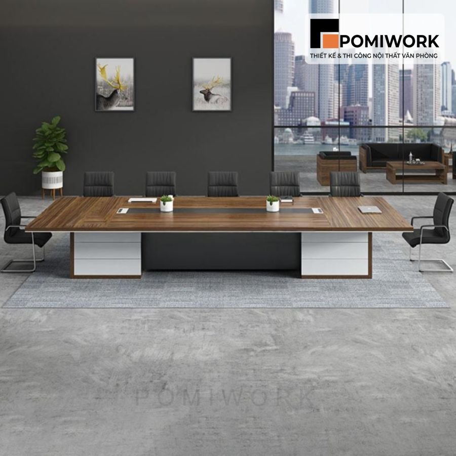 ban hop go cao cap mau ban dai sang trong cho phong hop cong ty