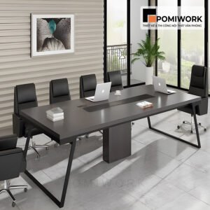 Bàn họp văn phòng cao cấp thiết kế chân sắt hiện đại