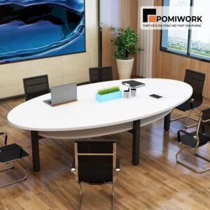 Bàn họp văn phòng chân sắt mặt gỗ - Bền đẹp, dễ lắp đặt