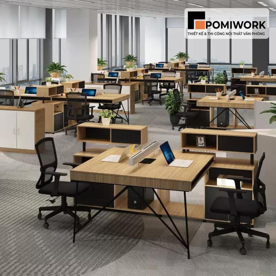 ban lam viec 2 nguoi ngoi thiet ke sang trong co ke va hoc tu tien ich