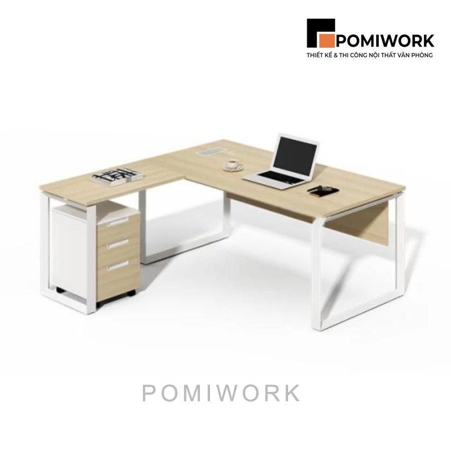 ban lam viec chu L hien dai kem hoc tu di dong tien loi