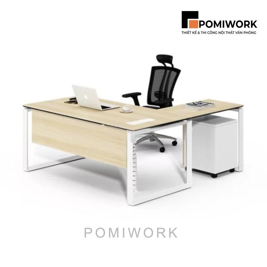 ban lam viec chu L hien dai kem hoc tu di dong tien loi