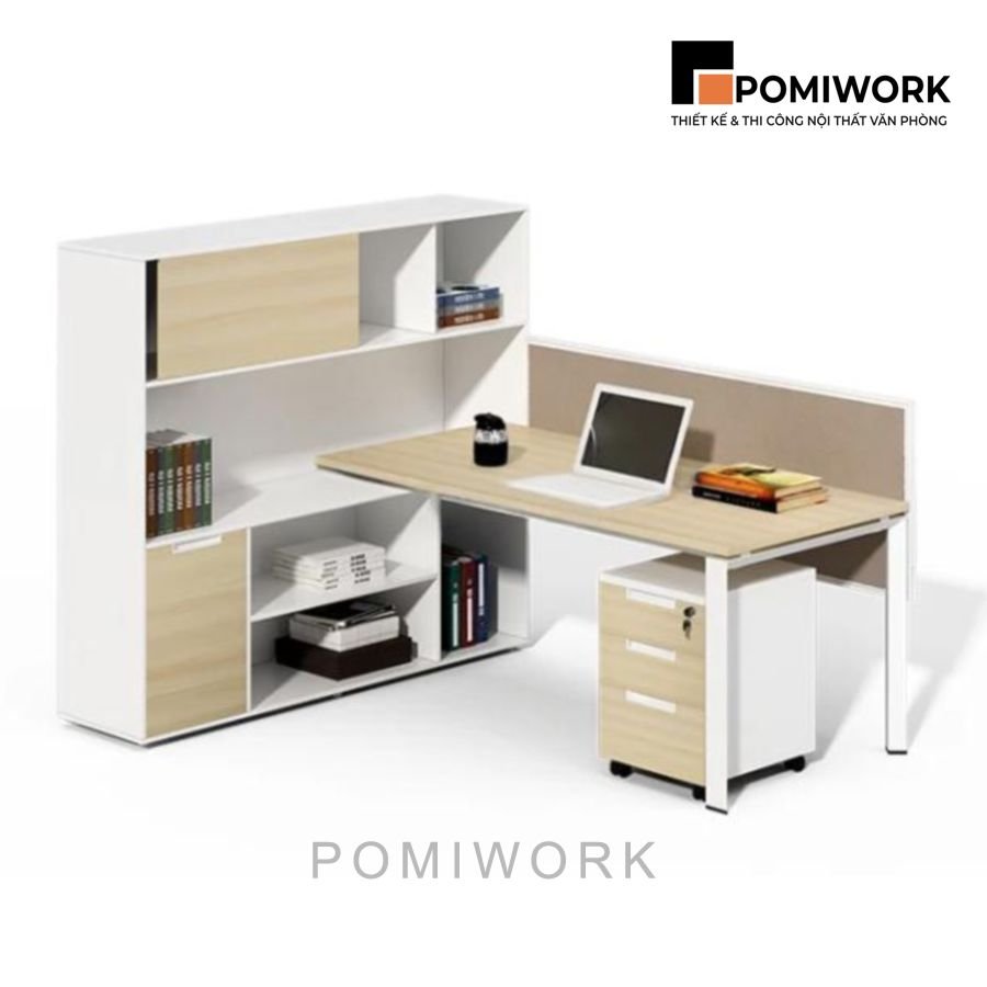 ban lam viec chu L thong minh co ke sach va tu tai lieu tien dung