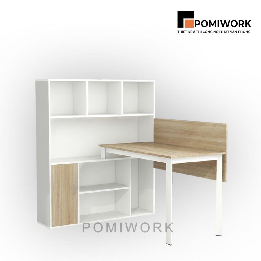 ban lam viec chu L thong minh co ke sach va tu tai lieu tien dung