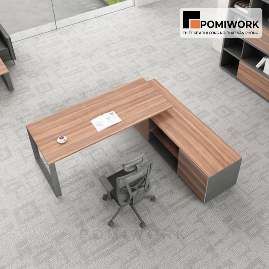 ban lam viec lanh dao chu l khung sat mat go ben dep chuyen nghiep bàn làm việc lãnh đạo chữ L khung sắt mặt gỗ bền đẹp chuyên nghiệp