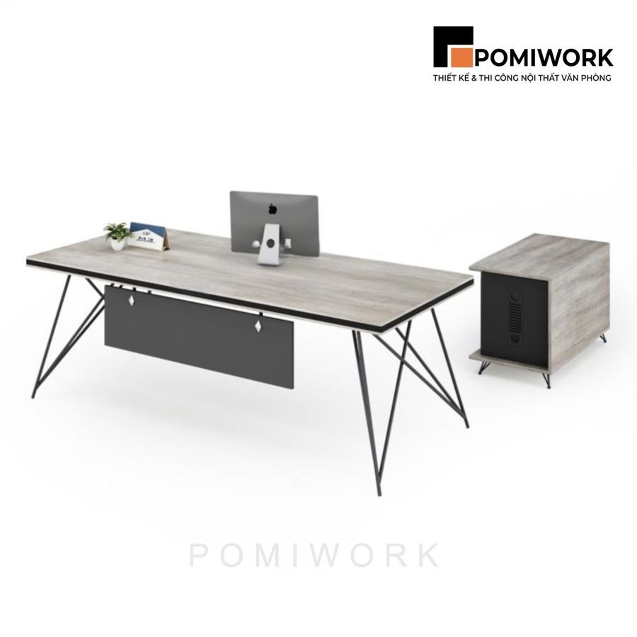 ban lam viec lanh dao kieu dang dep chan sat mat go ben bi