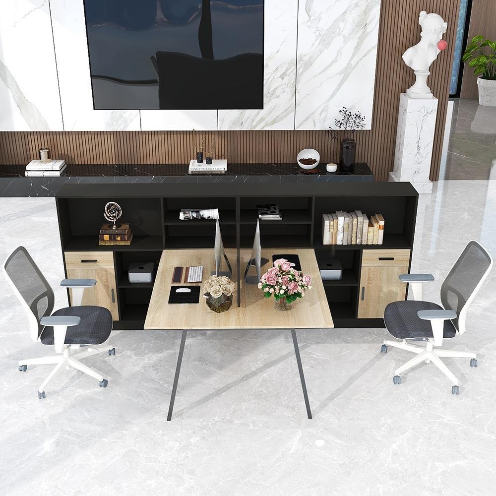 ban lam viec nhom 2 nguoi co ke luu tru hien dai va chuyen nghiep