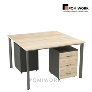 Bàn làm việc nhóm 2 người hiện đại, gỗ MDF bền đẹp