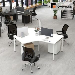 Bàn làm việc nhóm 3 người thiết kế sang trọng, tiện dụng