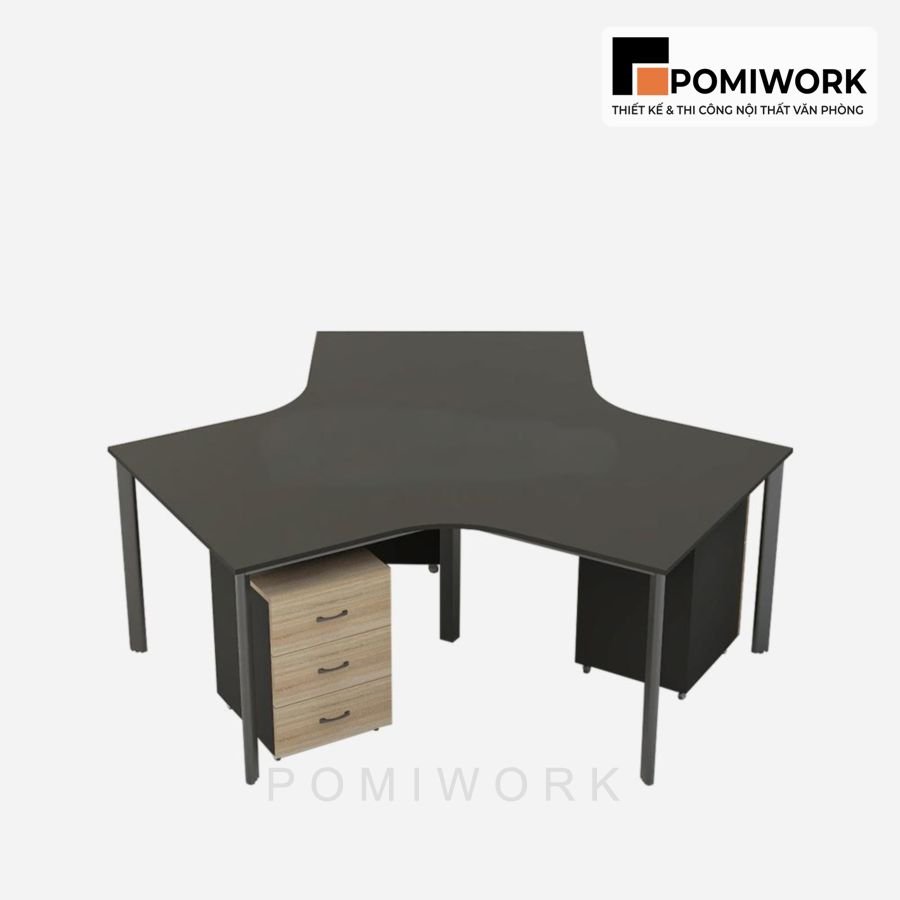 ban lam viec nhom 3 nguoi thiet ke sang trong tien dung