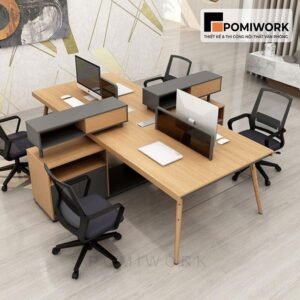 Bàn làm việc nhóm 4 người - Kiểu dáng hiện đại, chất liệu cao cấp