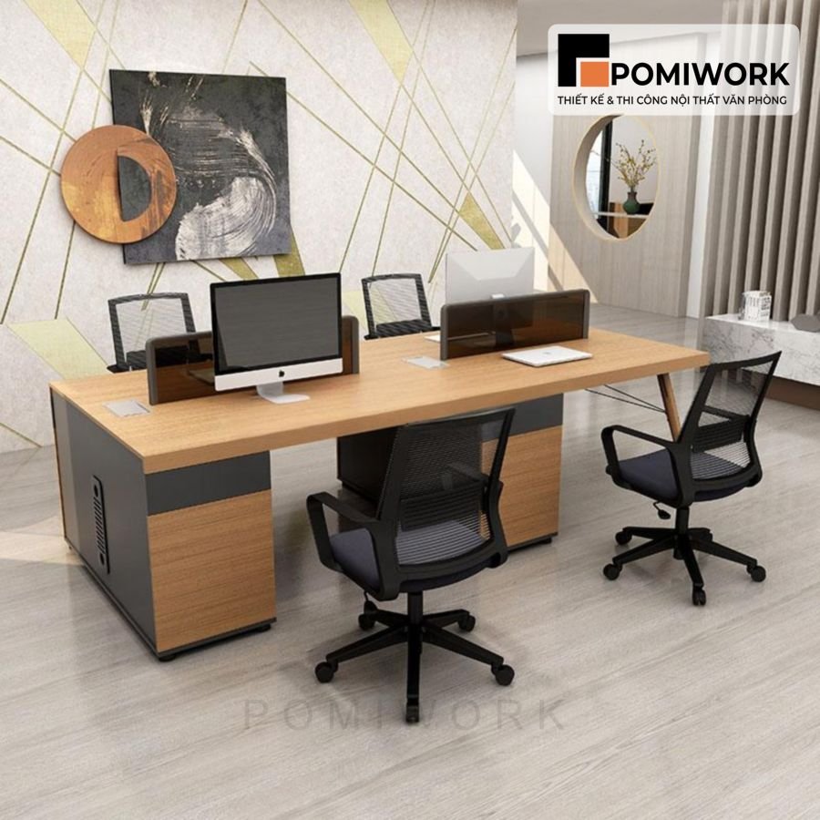 ban lam viec nhom 4 nguoi kieu dang hien dai chat lieu ben dep