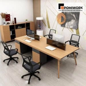 Bàn làm việc nhóm 4 người - Kiểu dáng hiện đại, chất liệu bền đẹp