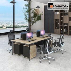 Bàn làm việc nhóm 4 người ngồi thiết kế chuyên nghiệp