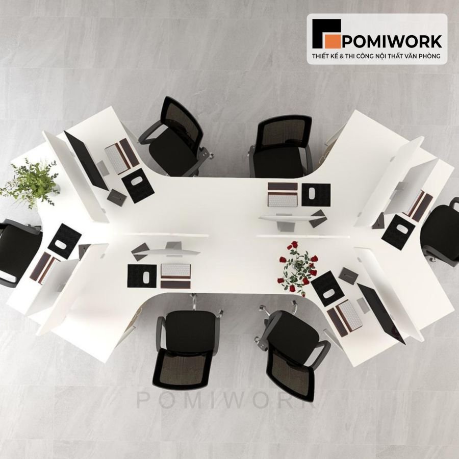 ban lam viec nhom 6 cho hien dai kem hoc tu di dong va vach ngan