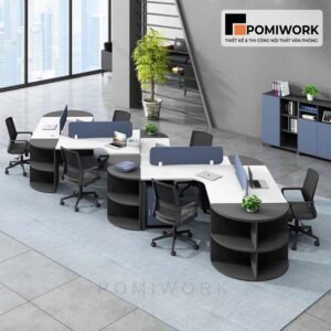 Bàn làm việc nhóm 6 chỗ ngồi - Thiết kế sang trọng, tiện nghi