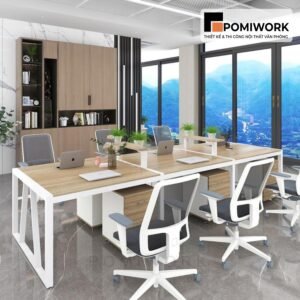 Bàn làm việc nhóm 6 người - Kiểu dáng hiện đại, sang trọng
