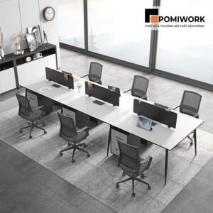 Bàn làm việc nhóm 6 người sang trọng - Nội thất văn phòng cao cấp