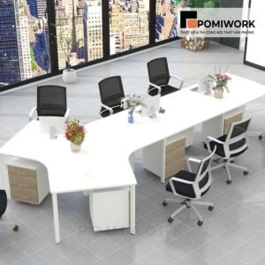 Bàn làm việc nhóm văn phòng 6 chỗ - Thiết kế hiện đại, bền đẹp