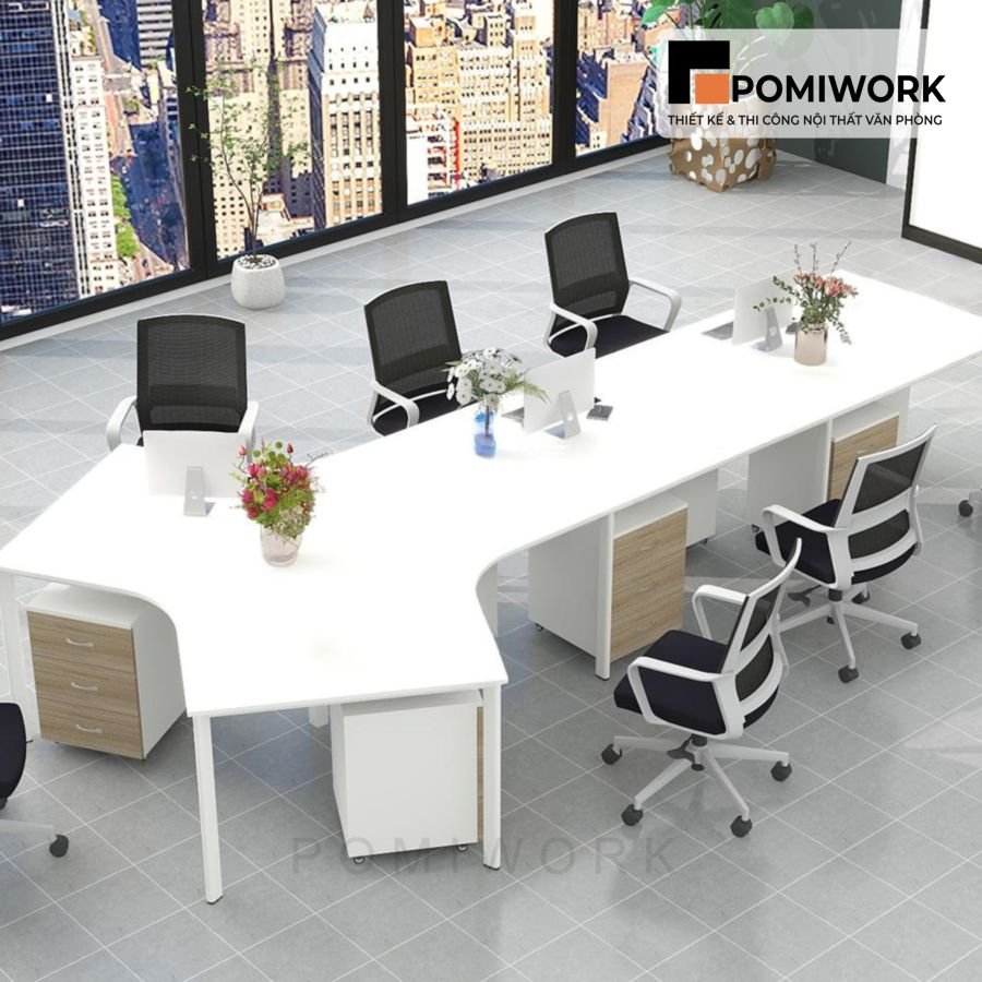 ban lam viec nhom van phong 6 cho thiet ke hien dai ben dep