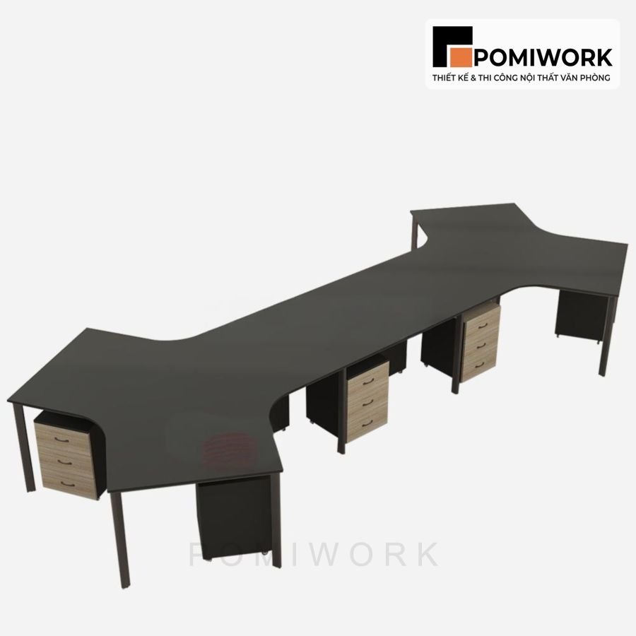 ban lam viec nhom van phong 8 cho kieu dang chu x sang trong hien dai