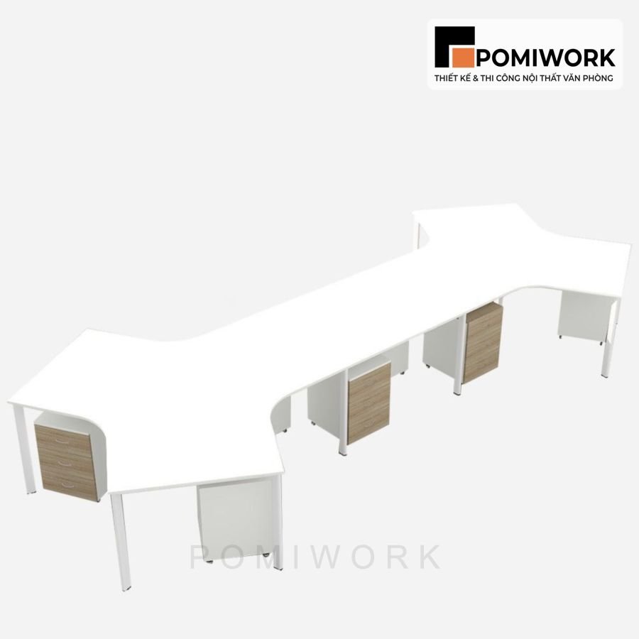 ban lam viec nhom van phong 8 cho kieu dang chu x sang trong hien dai