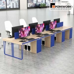 Bàn làm việc nhóm văn phòng 8 người - thiết kế đơn giản, bền đẹp, giá tốt