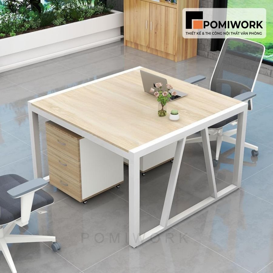 ban lam viec van phong 2 nguoi co hoc tu tien loi thiet ke sang trong