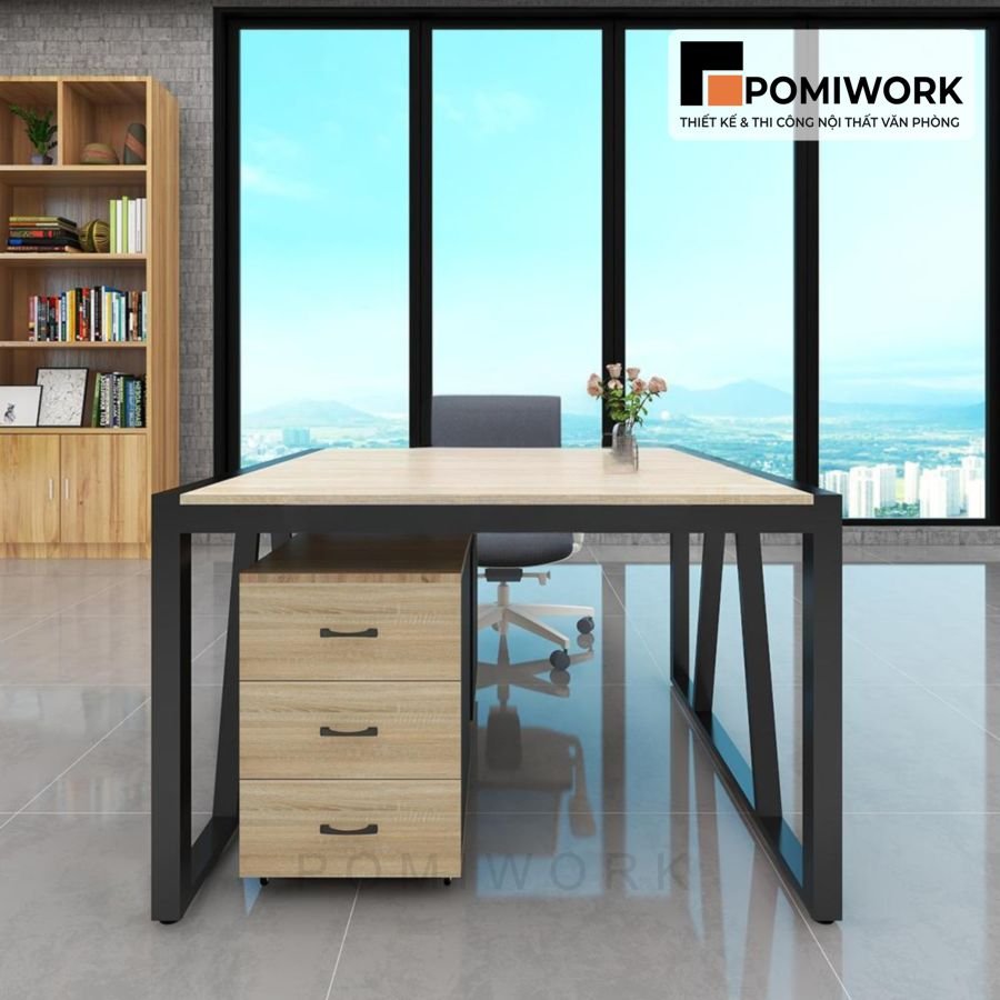 ban lam viec van phong 2 nguoi co hoc tu tien loi thiet ke sang trong