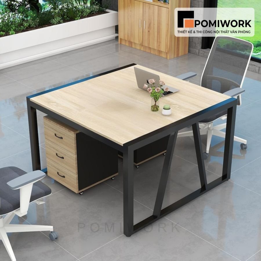 ban lam viec van phong 2 nguoi co hoc tu tien loi thiet ke sang trong