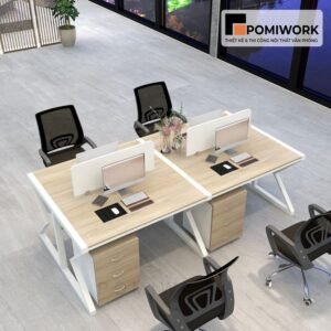 Bàn làm việc văn phòng 4 chỗ ngồi hiện đại, sang trọng