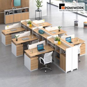 Bàn làm việc văn phòng 6 chỗ - Cụm bàn hiện đại, giá tốt