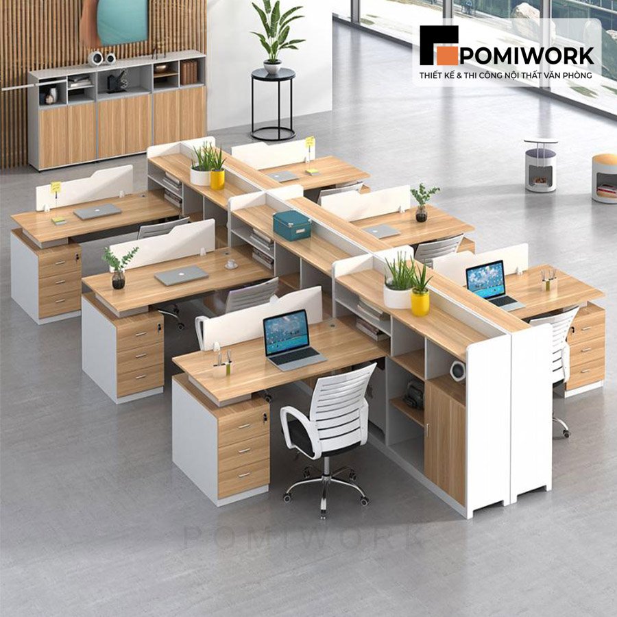 ban lam viec van phong 6 cho cum ban hien dai kem hoc tu