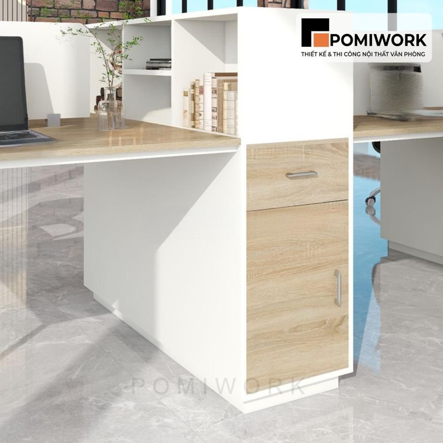 ban lam viec van phong 6 cho cum ban hien dai kem tu phu