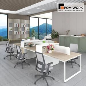 Bàn làm việc văn phòng 6 chỗ hiện đại - Thiết kế tiện nghi, sang trọng