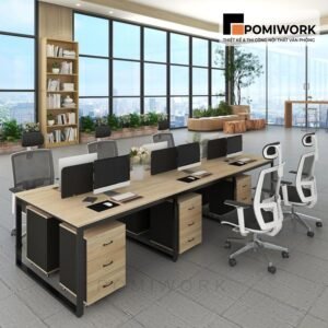 Bàn làm việc văn phòng cao cấp cho 6 người - Tiện lợi, sang trọng, đẹp mắt