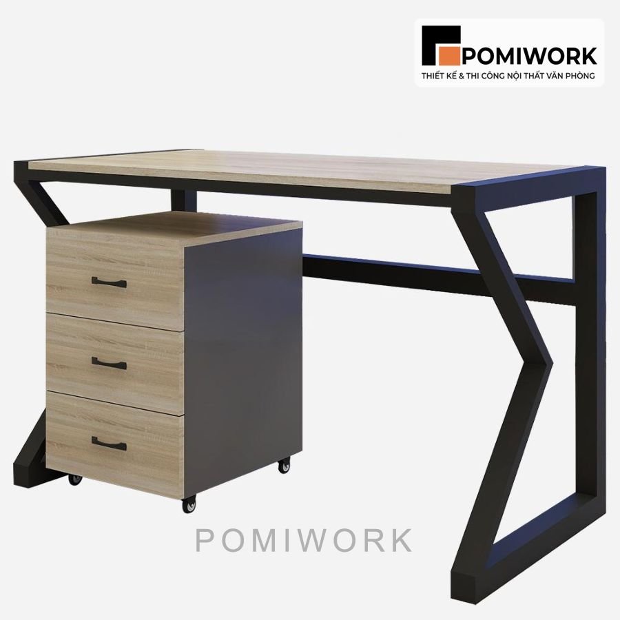 ban lam viec van phong chan sat mat go co hoc tu