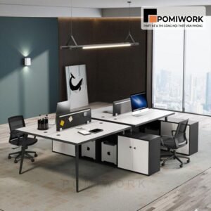 Bàn văn phòng 4 người ngồi - Thiết kế tối giản, sang trọng