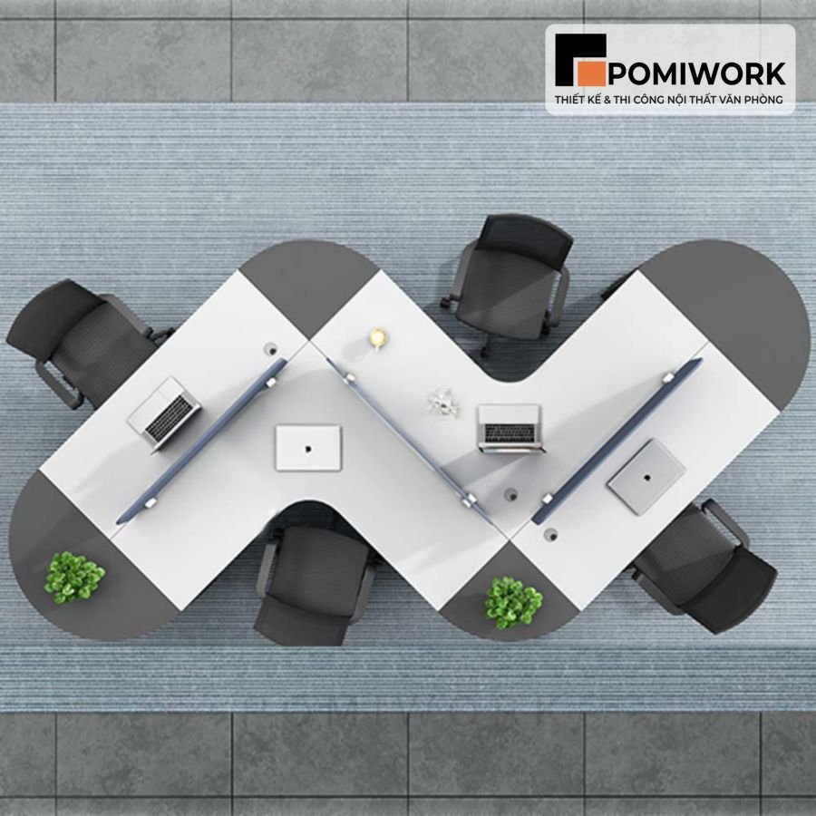 cum ban lam viec 4 nguoi hien dai thiet ke sang tao tien dung va ben dep