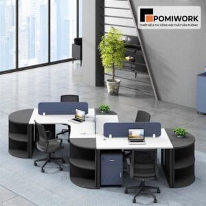 Cụm bàn làm việc 4 người hiện đại - Thiết kế sáng tạo, tiện dụng và bền đẹp