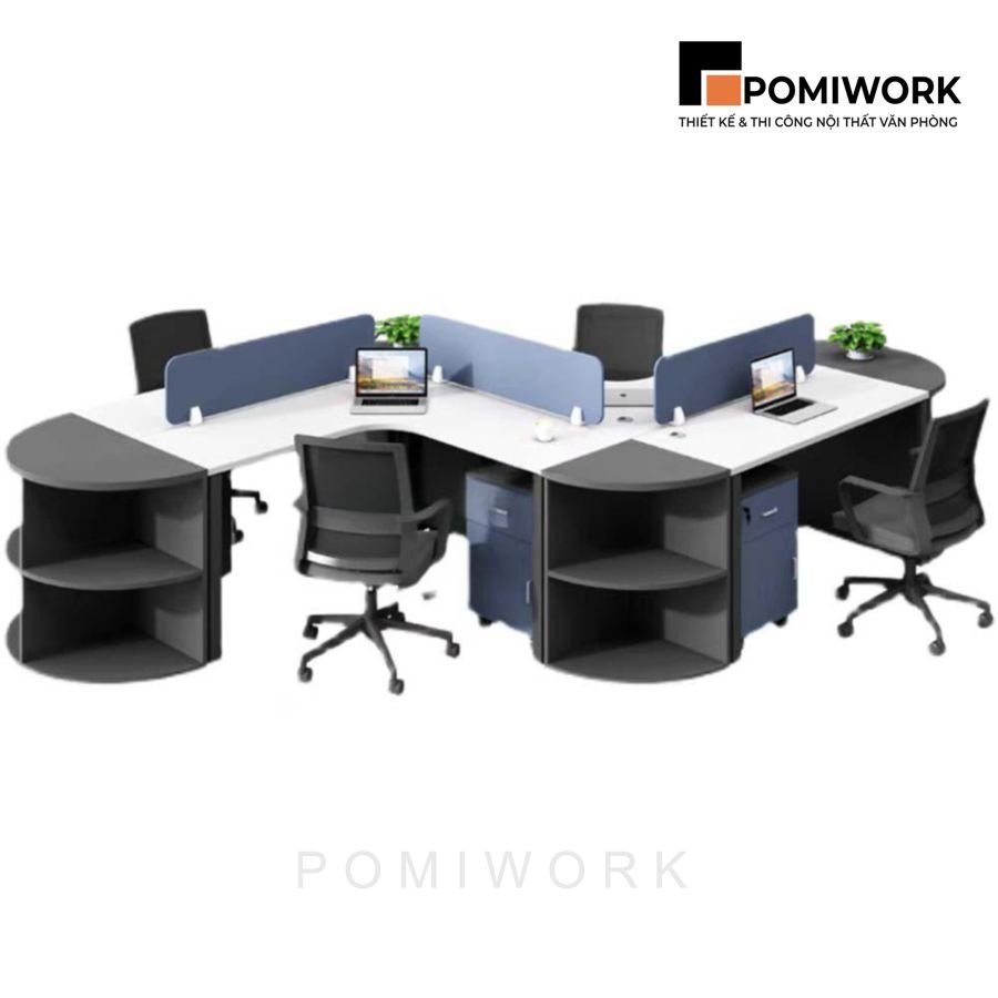 cum ban lam viec 4 nguoi hien dai thiet ke sang tao tien dung va ben dep