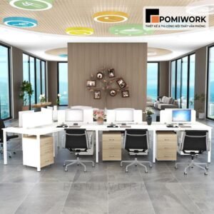 Cụm bàn nhân viên văn phòng 6 chỗ ngồi - Thiết kế thông minh, tiện lợi