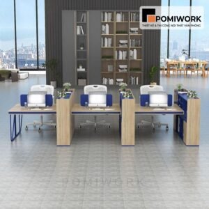 Cụm bàn văn phòng 6 người ngồi, thiết kế hiện đại, tiện ích